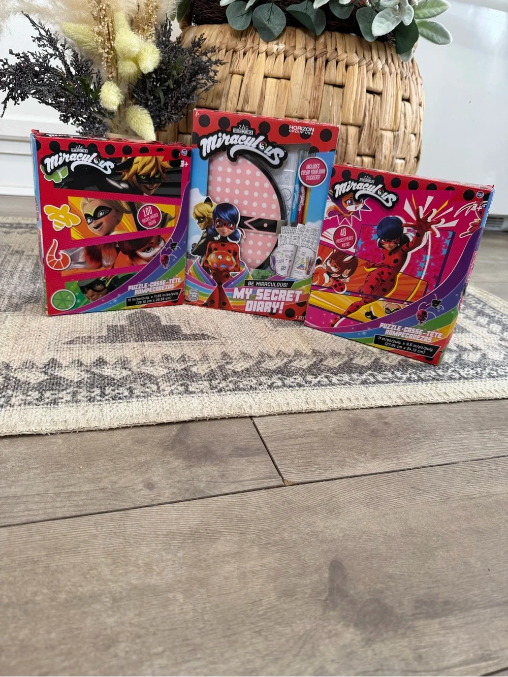 New Miraculous Tales of Ladybug & Cat Noir Puzzles & Secret Diary Lot of 3 Kids